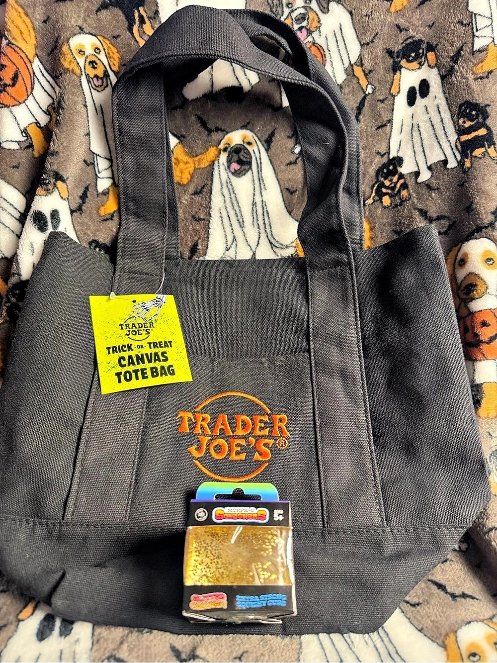 Trader Joe's Trick-or-Treat 2026 Bag Canvas Tote Bag Black NWT